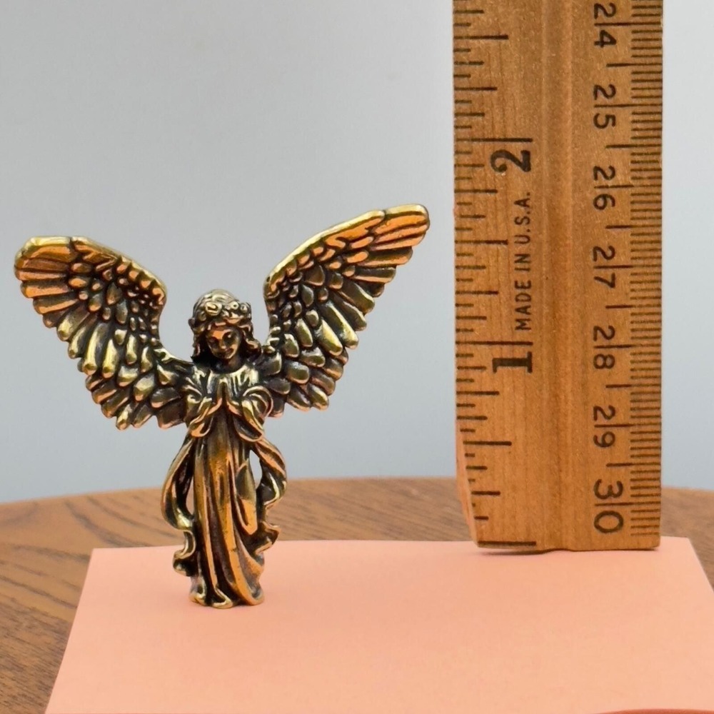 BG1-Miniature brass metal angel girl figurine Open Wings - Picture 2 of 5